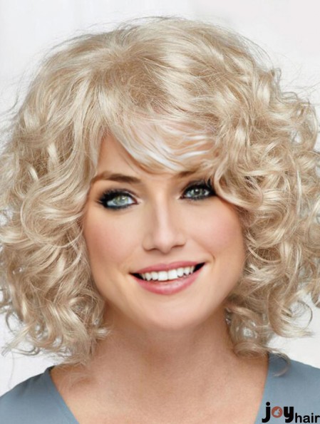 Curly Platinum Blonde Chin Length 12 inch Hairstyles Classic Wigs