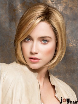 Chin Length Blonde No-Fuss 10 inch Straight Bob Wigs