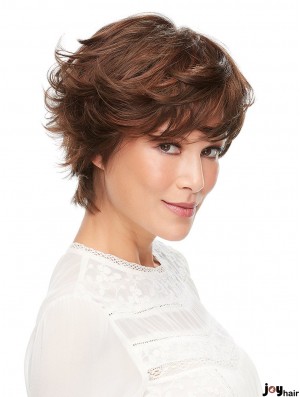 100% Hand-tied Auburn 6 inch Short Layered High Class Wigs