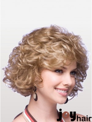 Synthetic Cheap Wigs With Capless Layered Cuts Chin Length Blonde Color