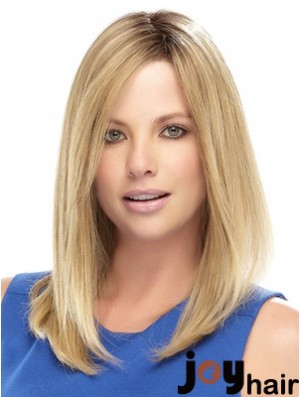 Straight Medium Length Synthetic Wig With Lace Front Shoulder Length