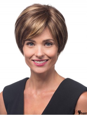 Short Straight Lace Front Layered 10 inch Popular Synthetic Wigs