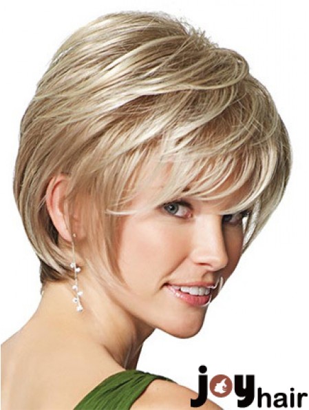 Synthetic Wigs UK Only Straight Style Short Length Blonde Color