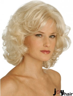 Wigs UK Synthetic Chin Length Blonde Color Curly Style