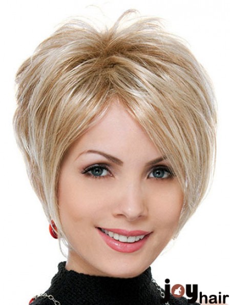 Wholesale Synthetic Hair UK Blonde Color Boycuts Straight Style