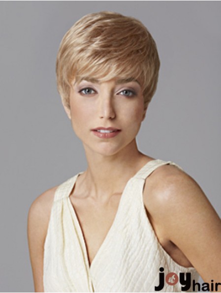 Fashionable 5 inch Straight Blonde Boycuts Short Wigs