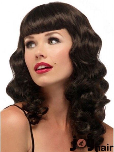 Hairstyles Brown Wavy With Bangs Long Wigs