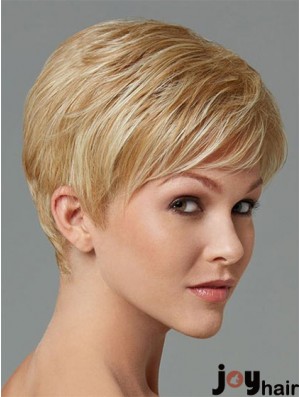 Synthetic Hair For Sale Boycuts Cropped Length Blonde Color