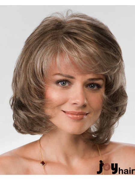 Synthetic Hair Chin Length Layered Cut Wavy Style