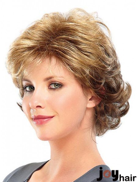 Curly Layered Short Great Blonde Synthetic Wigs