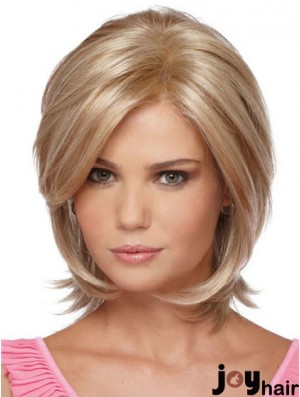 Chin Length Bobs Straight Blonde Modern Synthetic Wigs