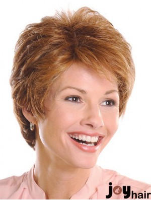 Top 5 inch Wavy Brown Layered Short Wigs