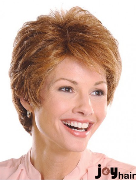 Top 5 inch Wavy Brown Layered Short Wigs