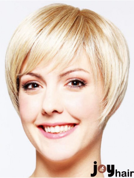 Hairstyles 8 inch Straight Blonde Layered Short Wigs