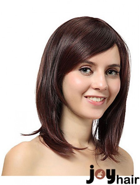 Shoulder Length Layered Straight Auburn Cheap Synthetic Wigs