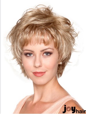 Wavy Layered 8 inch Blonde No-Fuss Synthetic Wigs