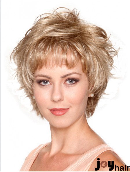 Wavy Layered 8 inch Blonde No-Fuss Synthetic Wigs