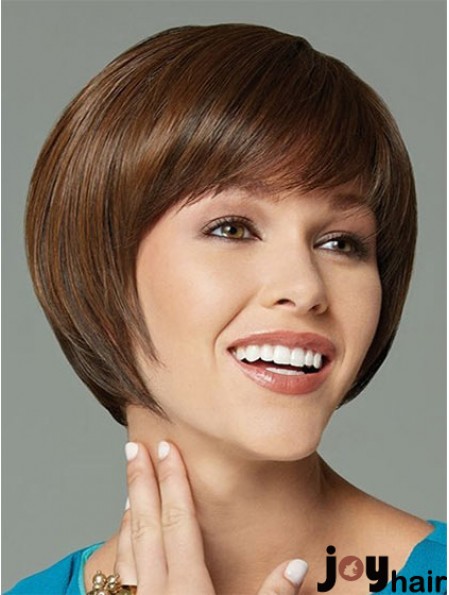 Short Bobs Straight Brown Top Synthetic Wigs