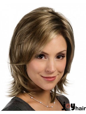 Beautiful Brown Shoulder Length Layered Straight Glueless Lace Front Wigs