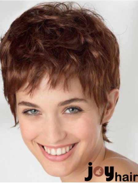 Exquisite 6 inch Wavy Auburn Boycuts Short Wigs