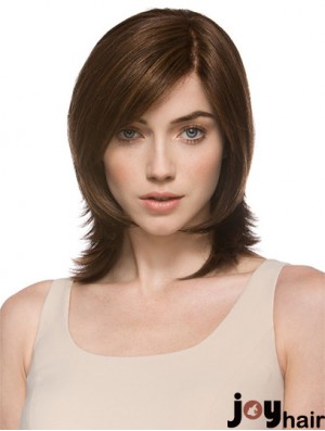 Modern Auburn Shoulder Length Layered Wavy Glueless Lace Front Wigs