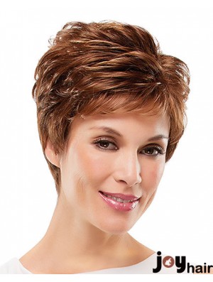 Curly Layered Short Suitable Auburn Synthetic Wigs