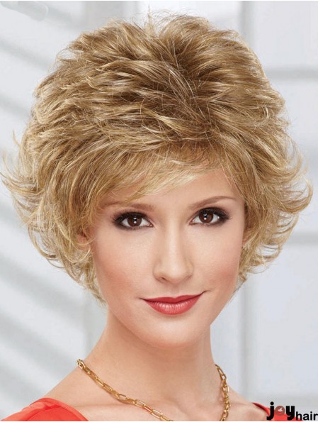 Chin Length Wavy Capless Layered 8 inch Hairstyles Synthetic Wigs