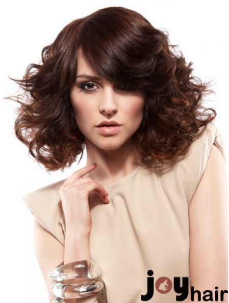 Curly Layered Shoulder Length Auburn Gorgeous Lace Front Wigs