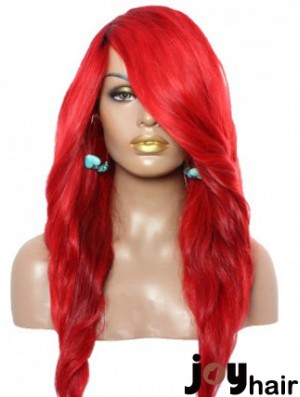 Wavy With Bangs Lace Front Amazing 22 inch Red Long Wigs