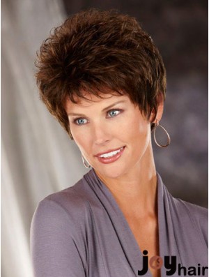 Heat Friendly Synthetic Hair Classic Cuts Short Length Brown Color