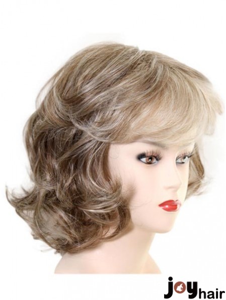 Chin Length Layered Wavy Soft Synthetic Wigs