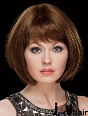 Chin Length Straight Capless Bobs 8 inch Top Synthetic Wigs