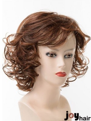 Chin Length Layered Curly Brown Best Synthetic Wigs