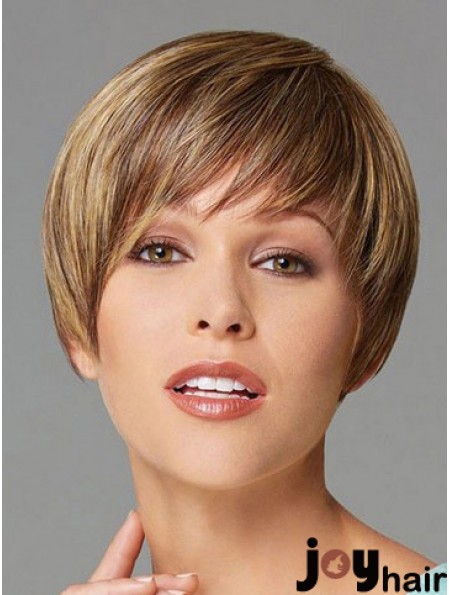 Cropped Boycuts Straight Blonde Designed Synthetic Wigs