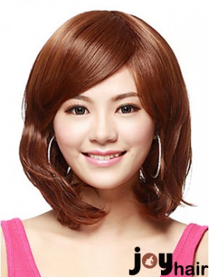 Shoulder Length Bobs Straight Auburn Flexibility Synthetic Wigs