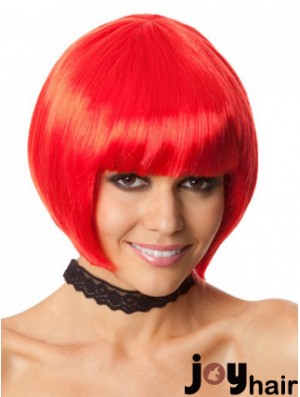 Amazing 10 inch Straight Red Bobs Short Wigs