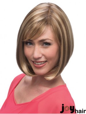 Cheap Chin Length Blonde 12 inch Straight Bob Wigs