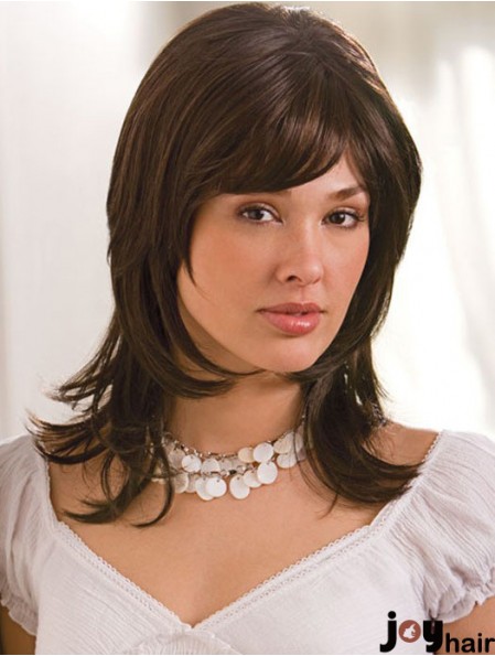 Straight Layered 16 inch Brown Perfect Synthetic Wigs