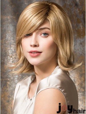 Classic Blonde Wavy Shoulder Length 12 inch Suitable Medium Wigs