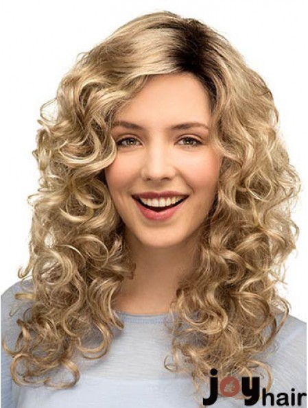 Curly Ideal 16 inch Blonde Classic Long Wigs