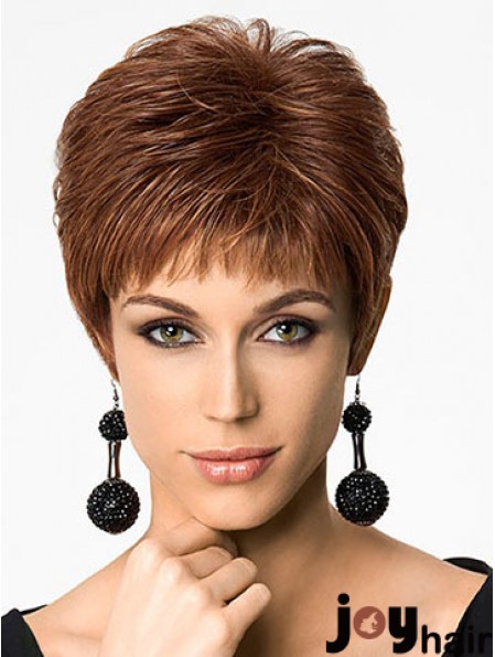 Discount 6 inch Straight Auburn Boycuts Short Wigs