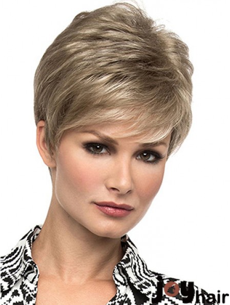 Affordable 6 inch Straight Blonde Boycuts Short Wigs