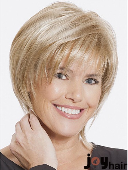 Straight With Bangs 8 inch Sleek Short Wigs