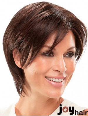 Straight Auburn Synthetic Layered 8 inch Short Wig