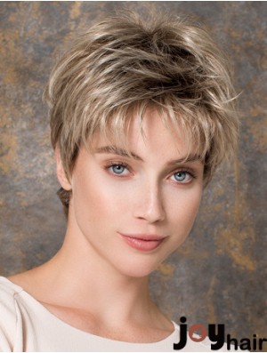 Capless Straight Blonde Boycuts 6 inch Synthetic Wigs Online