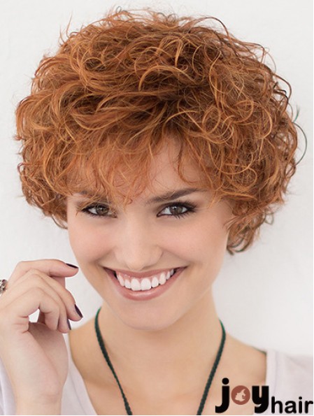 Lace Front Curly Copper Layered 10 inch Short Hairstyles