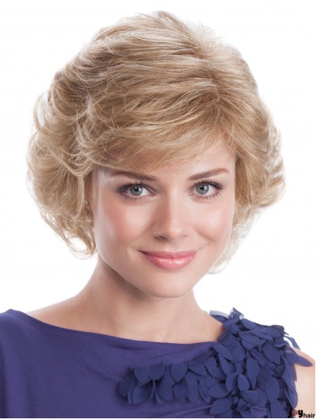 Blonde Wavy 9 inch Capless Wig For Women Classic Style