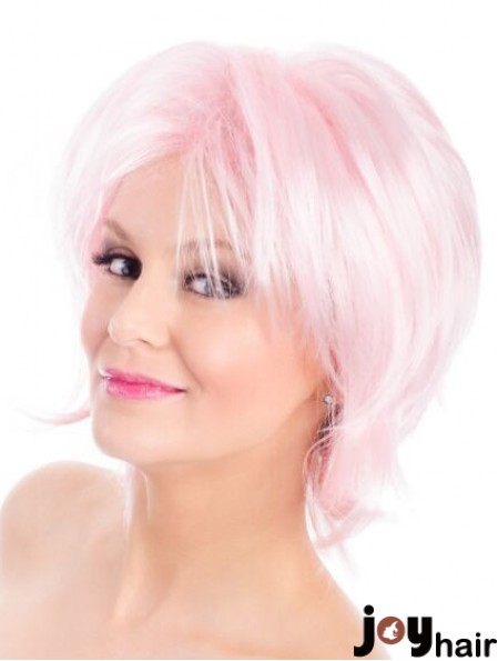 Straight Bobs Pink 8 inch Capless Wig Fashion