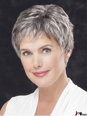 Lightweight Short Grey Wig for Women