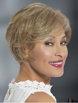 Synthetic Blonde Layered Straight 6 inch Glueless Lace Wigs